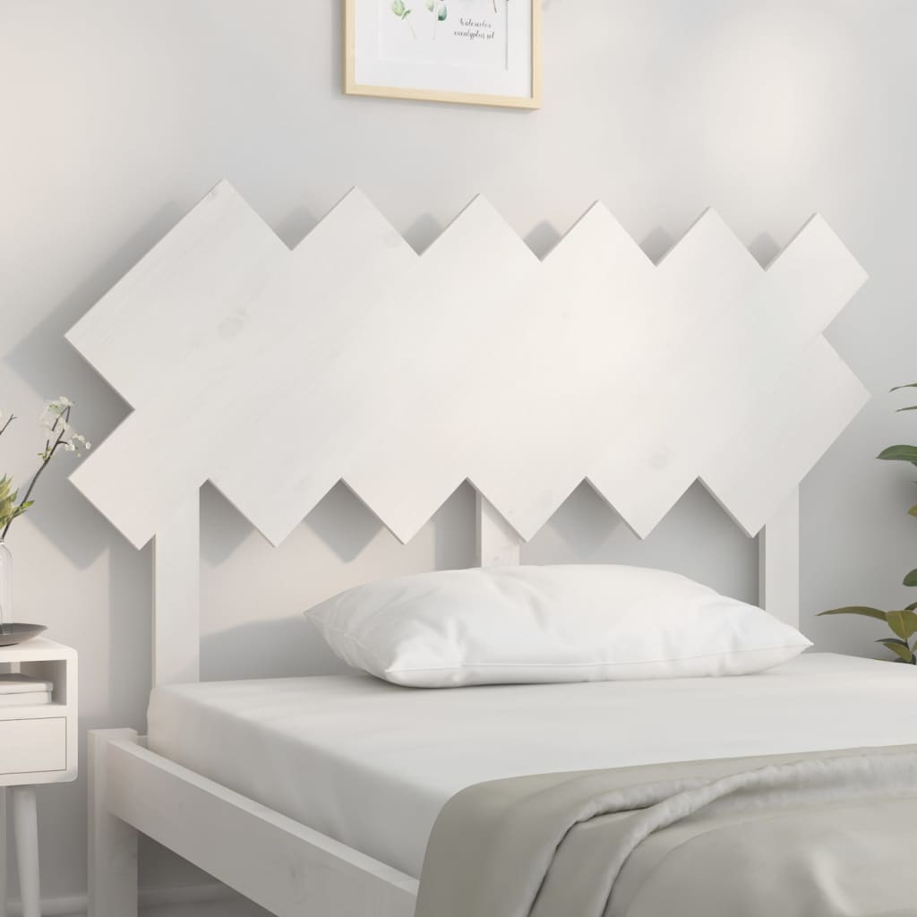 vidaXL Cabecero de cama madera maciza de pino blanco 122,5x3x80,5 cm