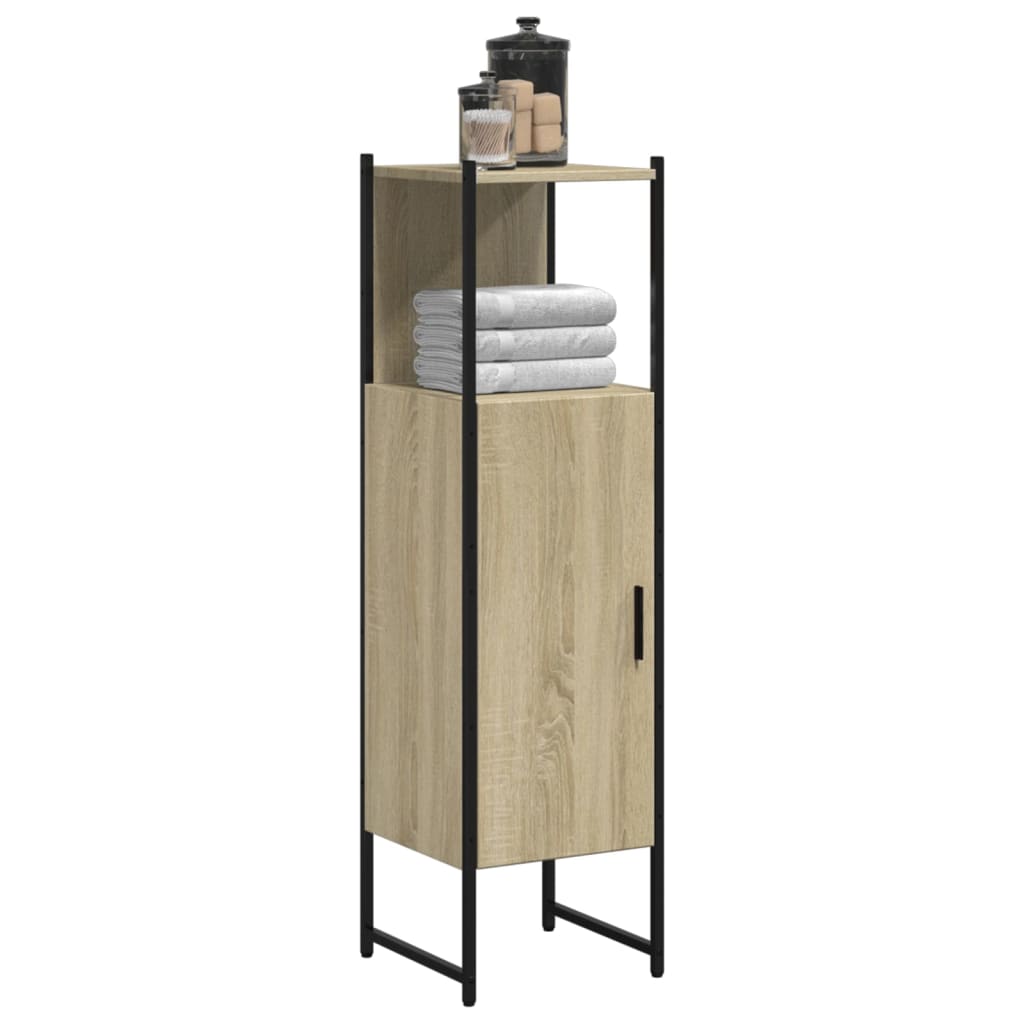vidaXL Armario de baño madera ingeniería roble Sonoma 33x33x120,5 cm