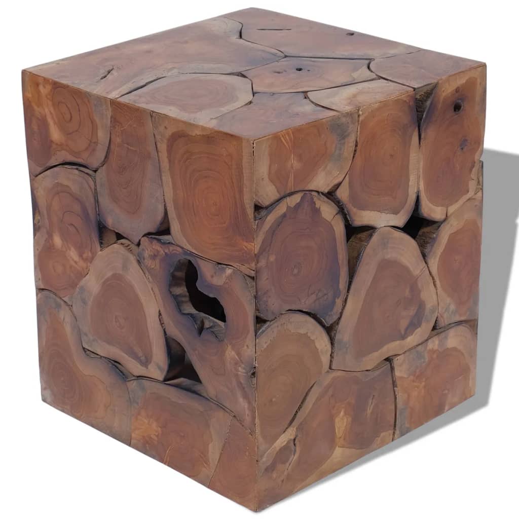 vidaXL Taburetes/mesa de centro madera de teca maciza