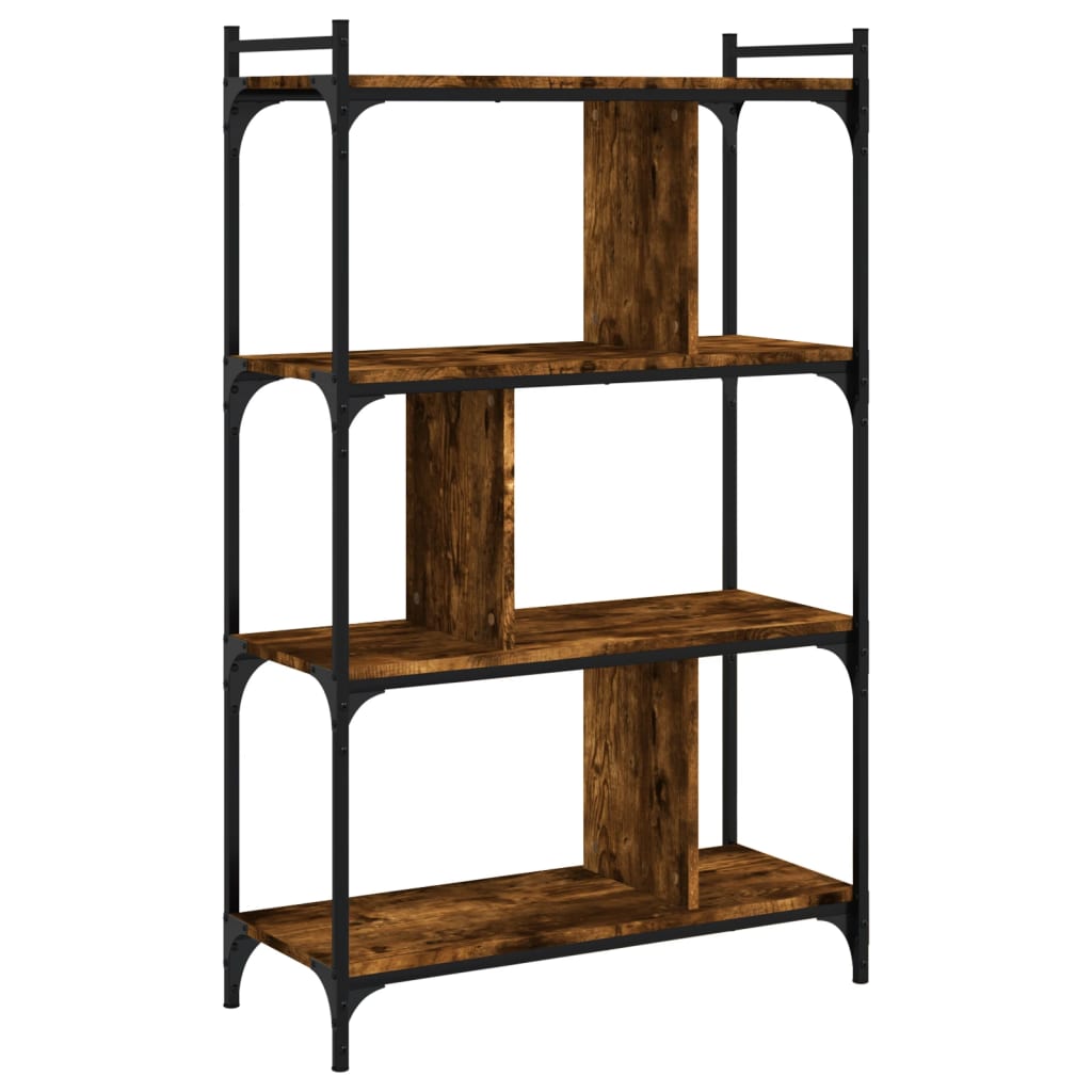 vidaXL Librería 4 estantes madera ingeniería roble ahumado 76x32x123cm