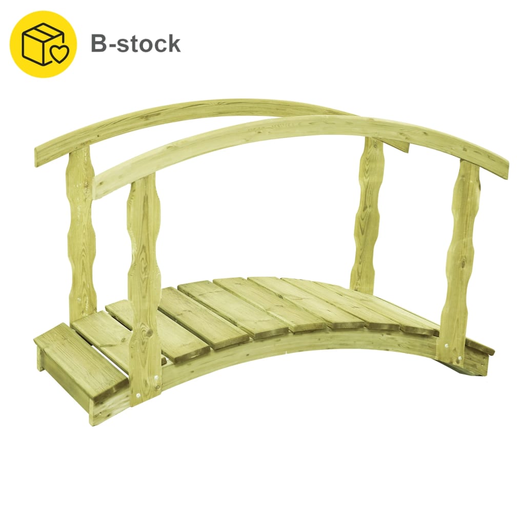vidaXL Puente de jardín B-Stock madera de pino impregnada 170x74x105cm