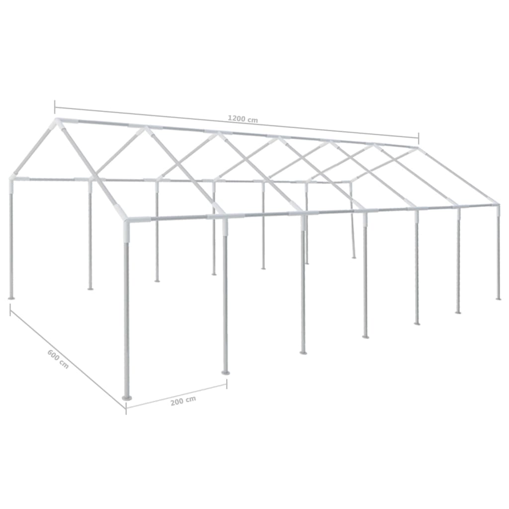 vidaXL Estructura de carpa de fiesta para jardín acero 12x6 m