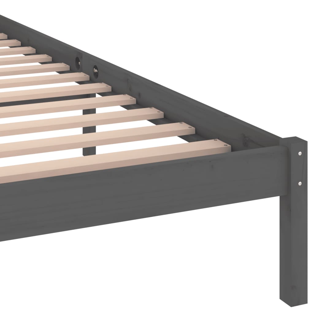 vidaXL Estructura de cama madera maciza de pino gris 200x200 cm