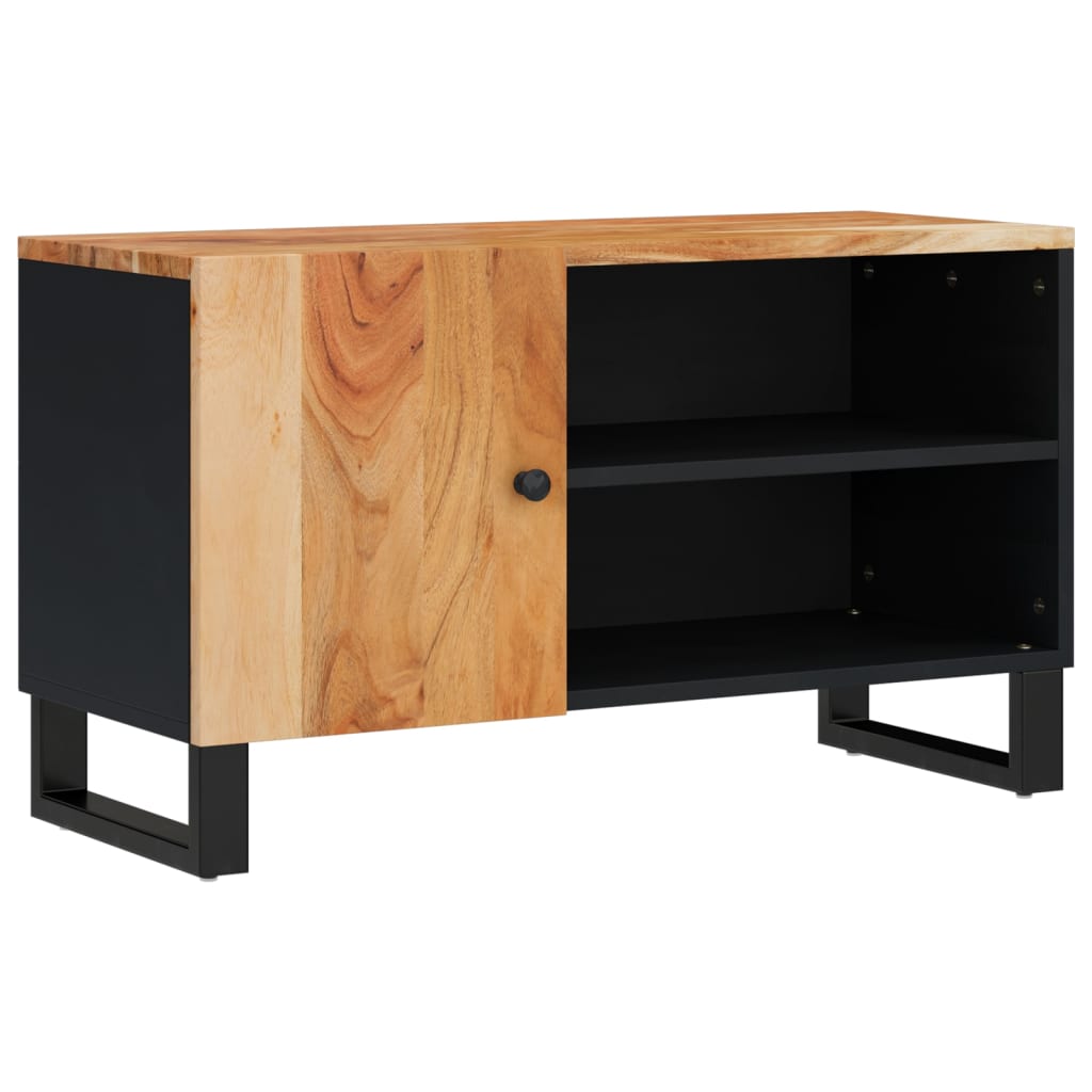 vidaXL Mueble de TV madera acacia y madera contrachapada 80x33x46 cm