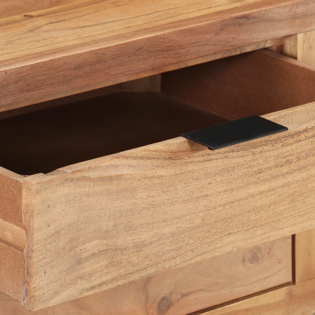 vidaXL Mesa de centro madera maciza acacia borde natural 90x50x40 cm