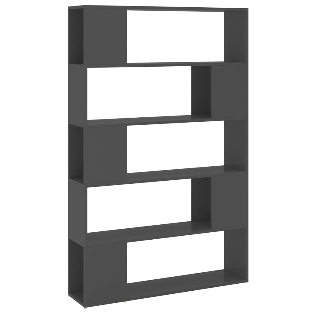 vidaXL Librería separador madera contrachapada gris 100x24x155 cm