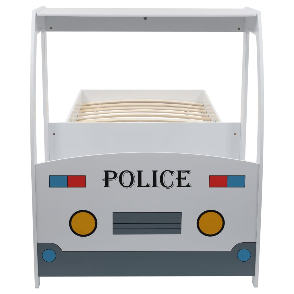 vidaXL Cama infantil forma de coche de policía y escritorio 90x200 cm
