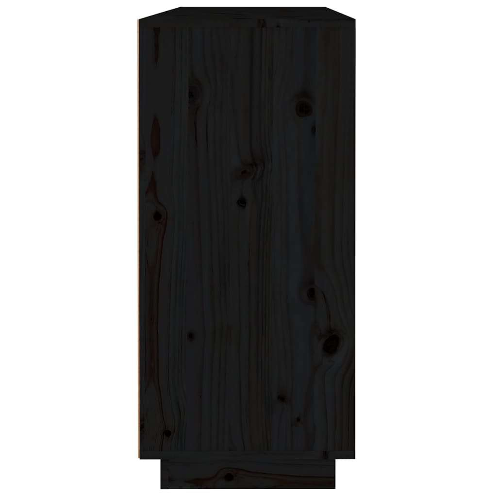 vidaXL Aparador de madera maciza de pino negro 110x34x75 cm
