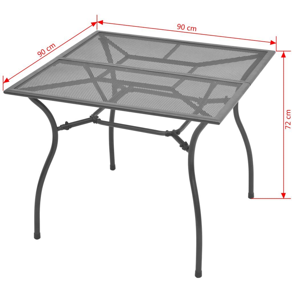vidaXL Set de mesa y sillas plegables de jardín 5 piezas acero gris