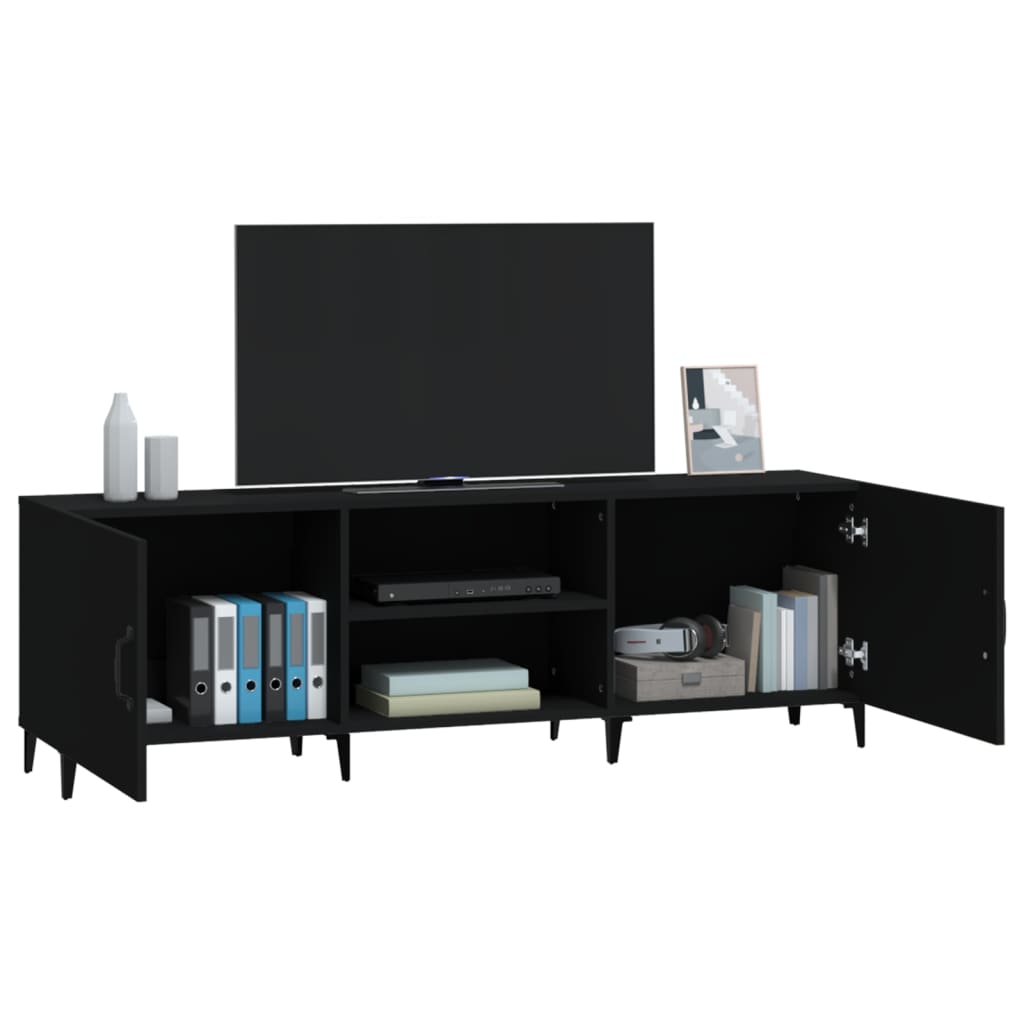 vidaXL Mueble para TV madera de ingeniería negro 150x30x50 cm