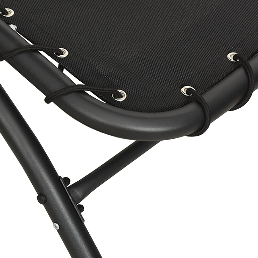 vidaXL Tumbona con toldo acero y tela color negro 167x80x195 cm