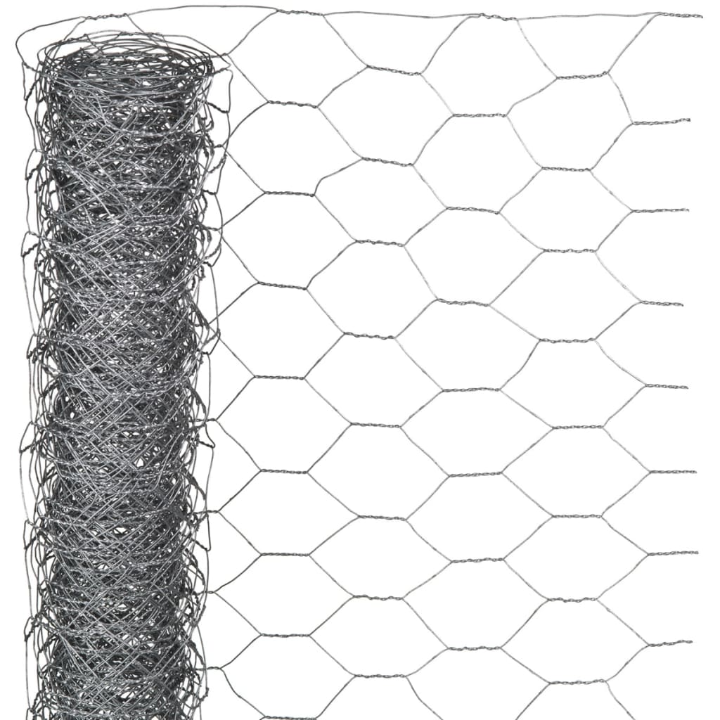 Nature Malla de alambre hexagonal acero galvanizado 0,5x10 m 25 mm