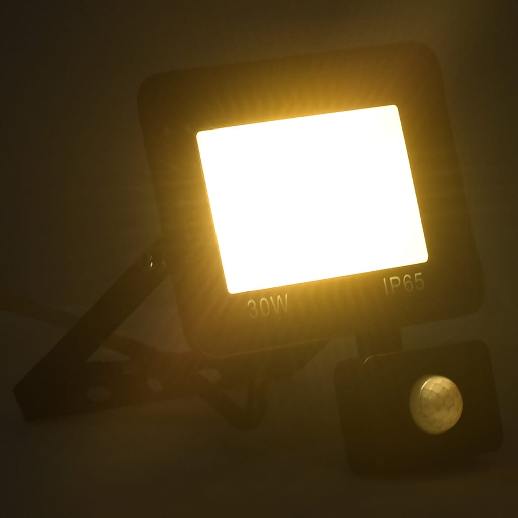 vidaXL Foco LED con sensor 30 W blanco cálido