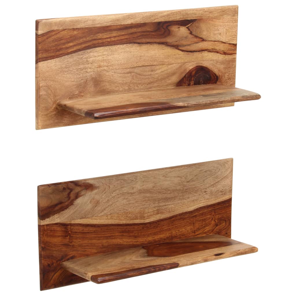vidaXL Estantes de pared 2 uds madera maciza de sheesham 58x26x20 cm