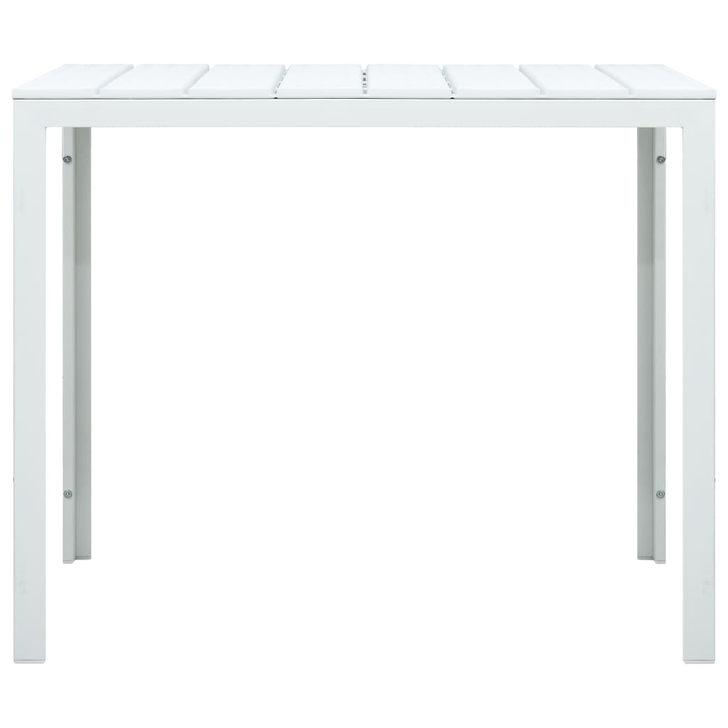 vidaXL Mesa de centro de HDPE con aspecto de madera blanco 78x78x74 cm
