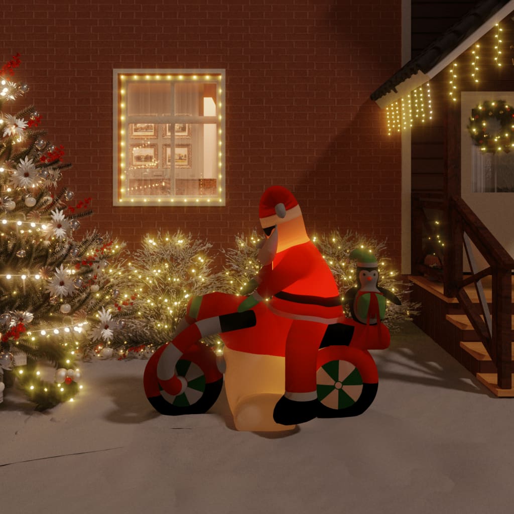 vidaXL Papá Noel inflable de Navidad con luces LED 156 cm