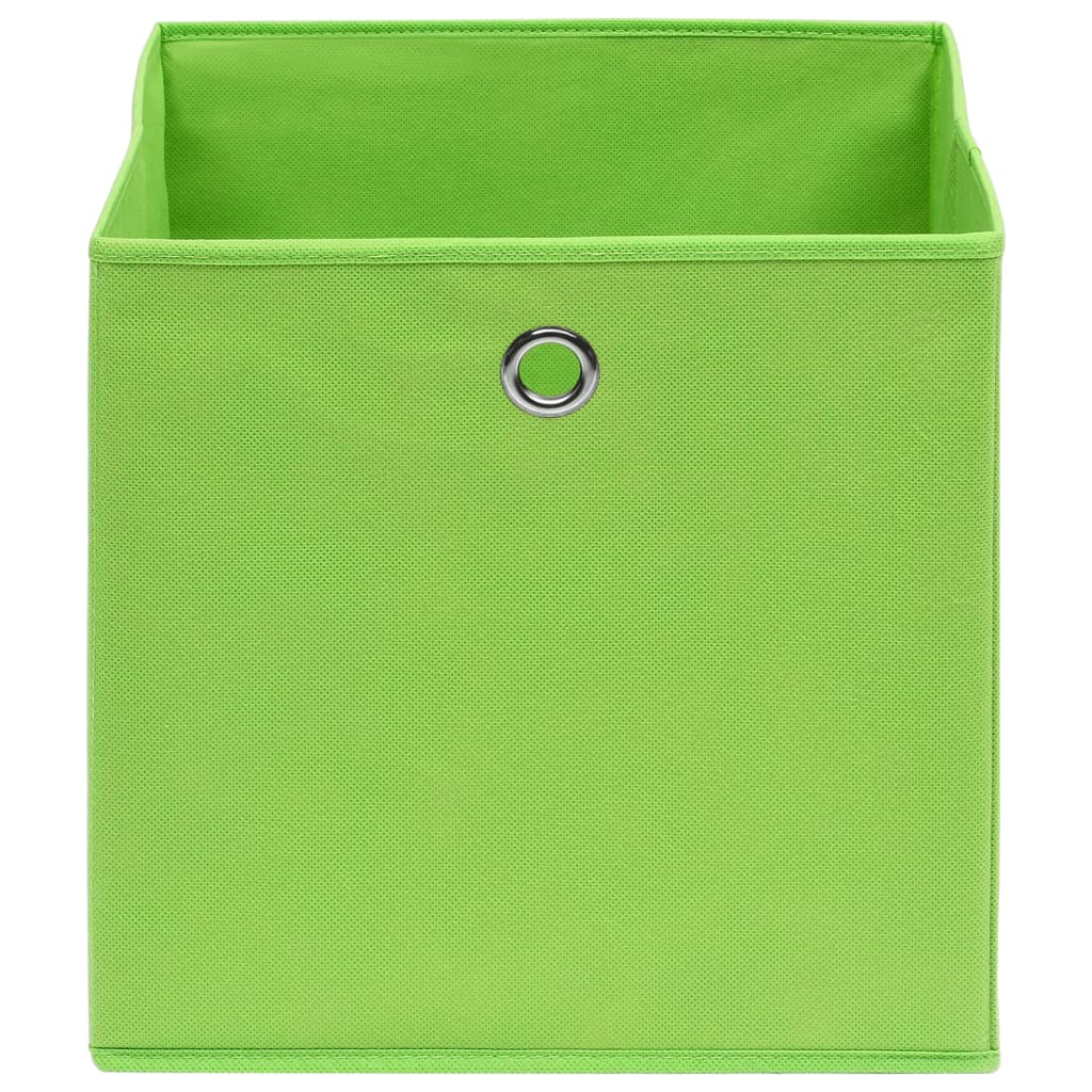 vidaXL Cajas de almacenaje 4 uds tela no tejida verde 28x28x28 cm