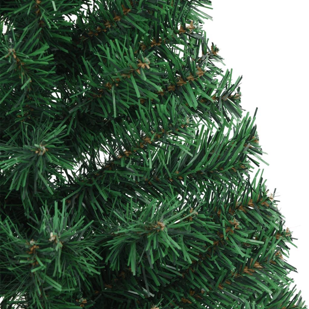 vidaXL Medio árbol de Navidad artificial con soporte PVC verde 150 cm