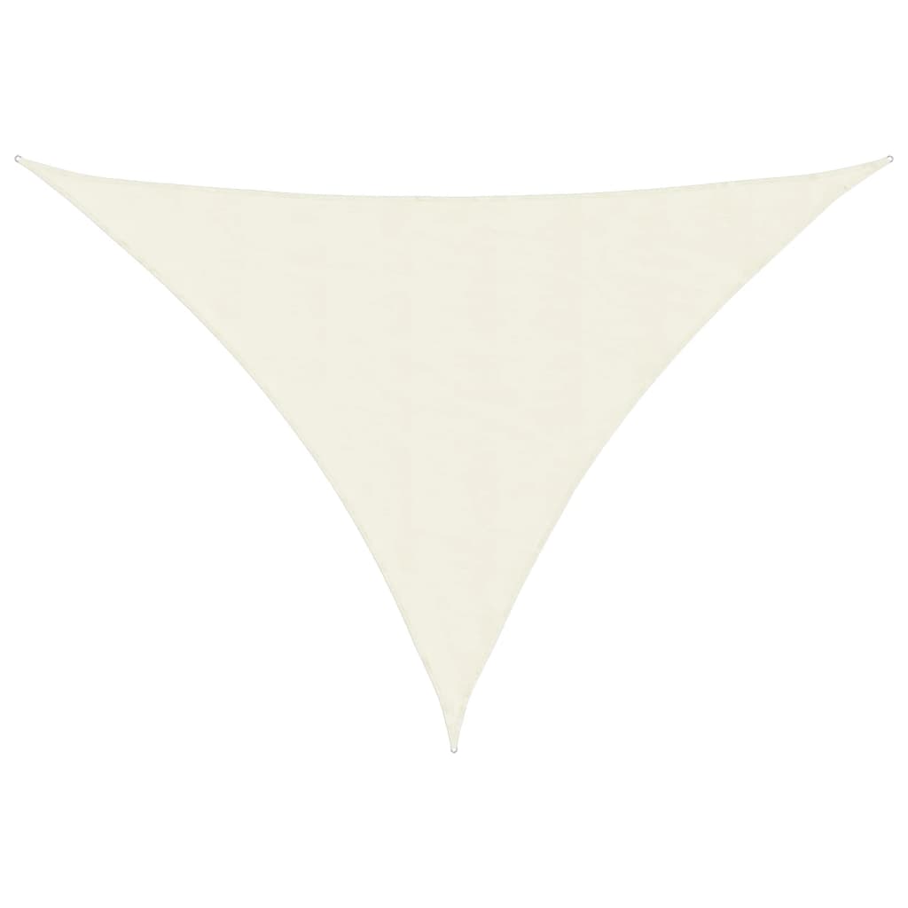 vidaXL Toldo de vela triangular tela Oxford color crema 4x5x5 m