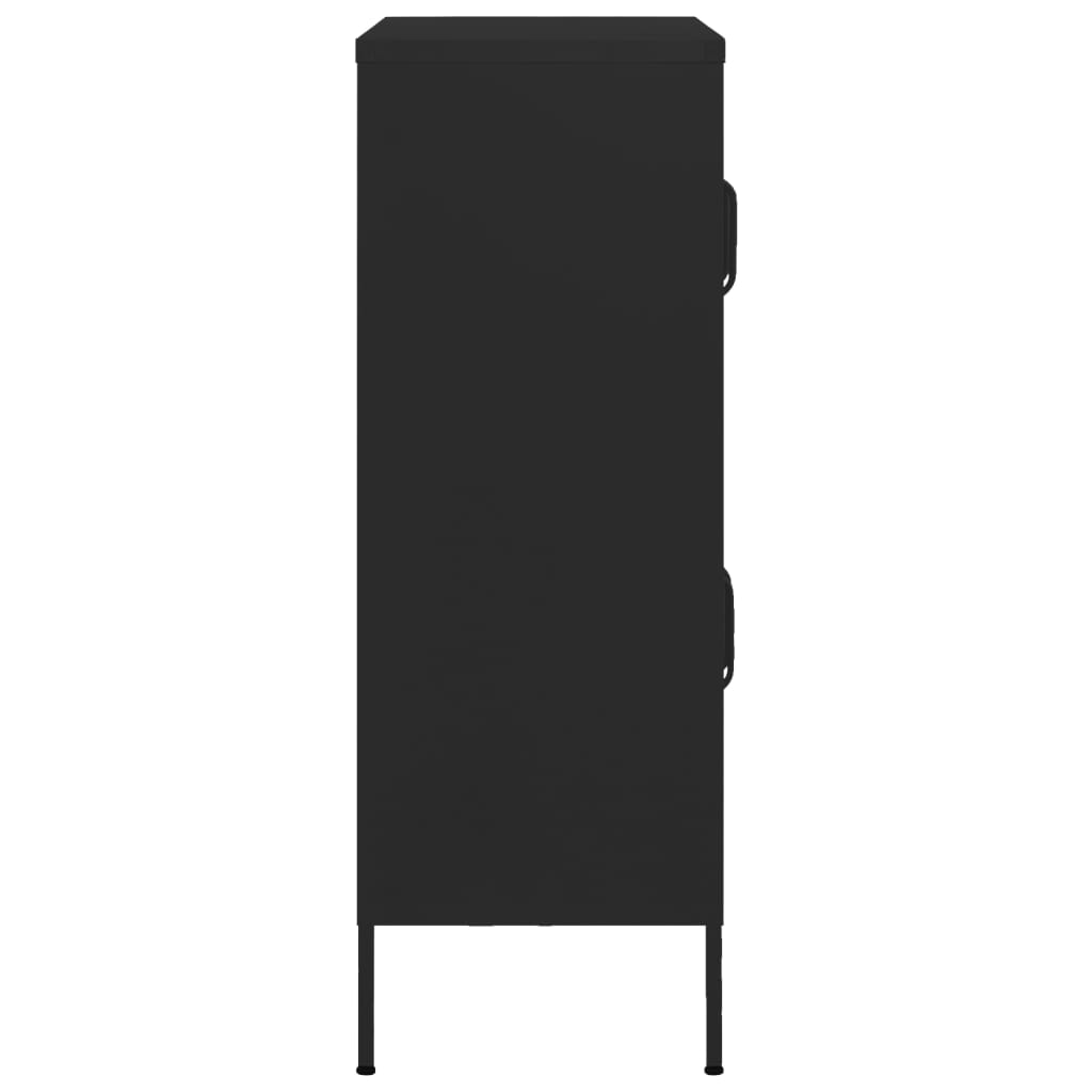 vidaXL Armario de almacenamiento acero negro 80x35x101,5 cm