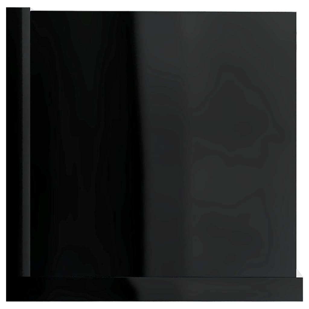 vidaXL Estante de pared para CD contrachapada negro brillo 100x18x18cm