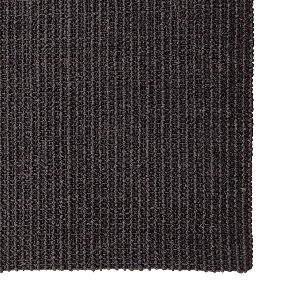 vidaXL Alfombra de sisal natural negro 100x250 cm