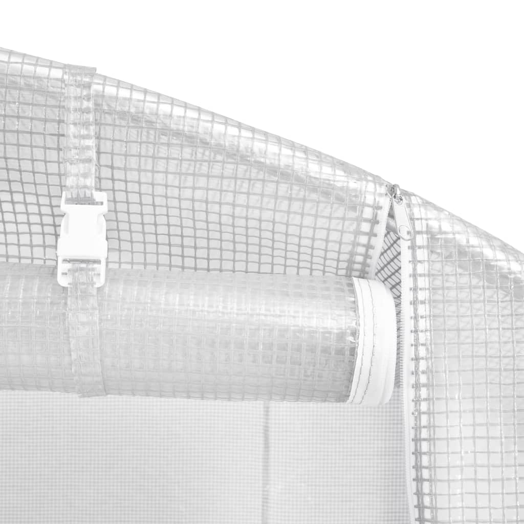 vidaXL Invernadero con estructura de acero blanco 18 m² 6x3x2 m
