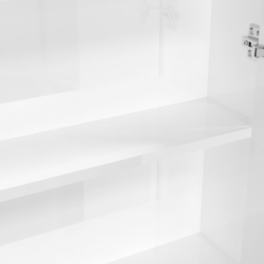 vidaXL Armario de espejo de baño MDF blanco brillante 60x15x75 cm