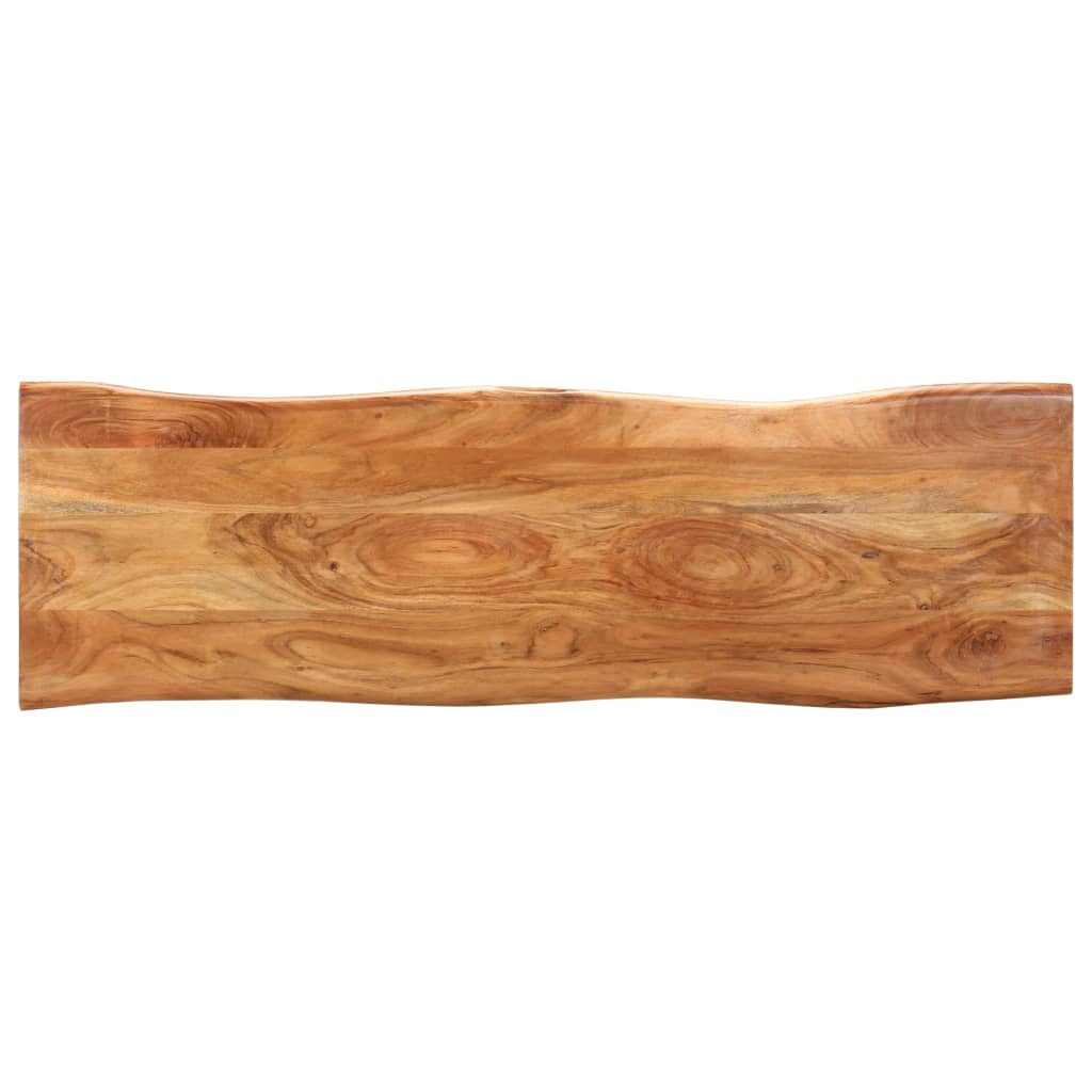 vidaXL Banco con borde irregular madera maciza de acacia y acero 110cm