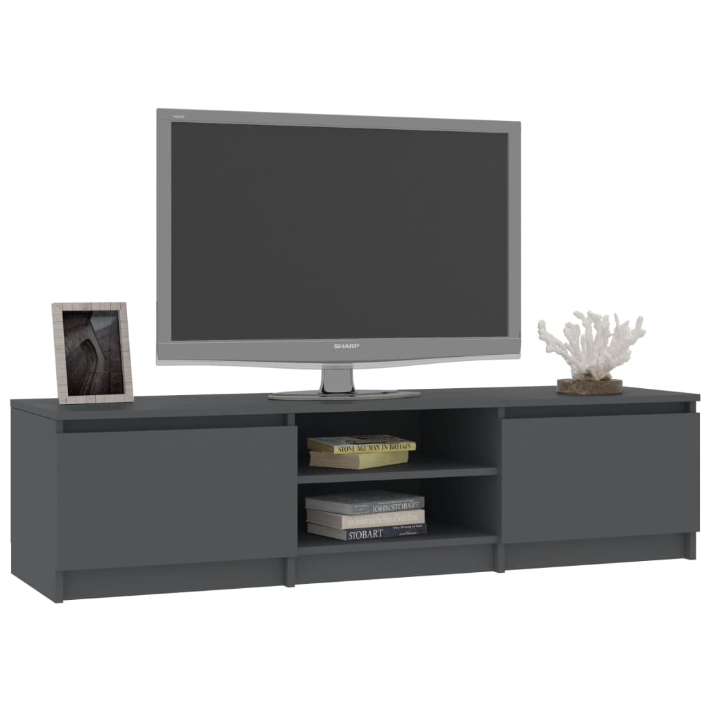 vidaXL Mueble de TV madera contrachapada gris 140x40x35,5 cm