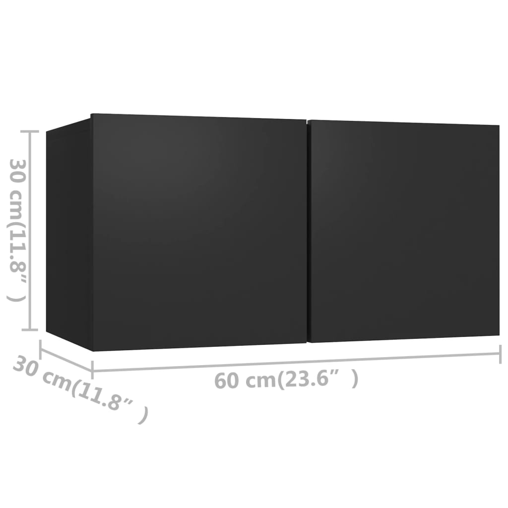 vidaXL Muebles de salón 4 uds madera ingeniería negro 60x30x30 cm