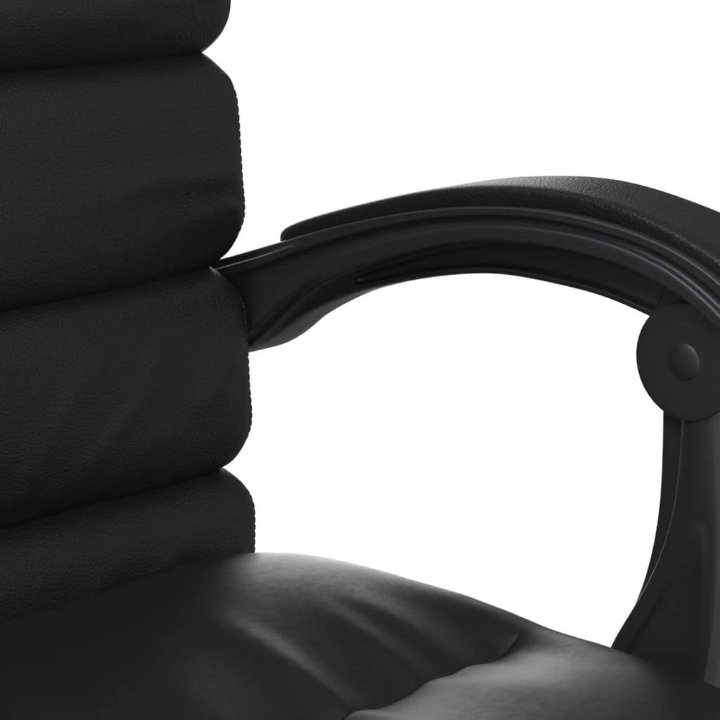 vidaXL Silla de oficina reclinable masaje cuero sintético negro
