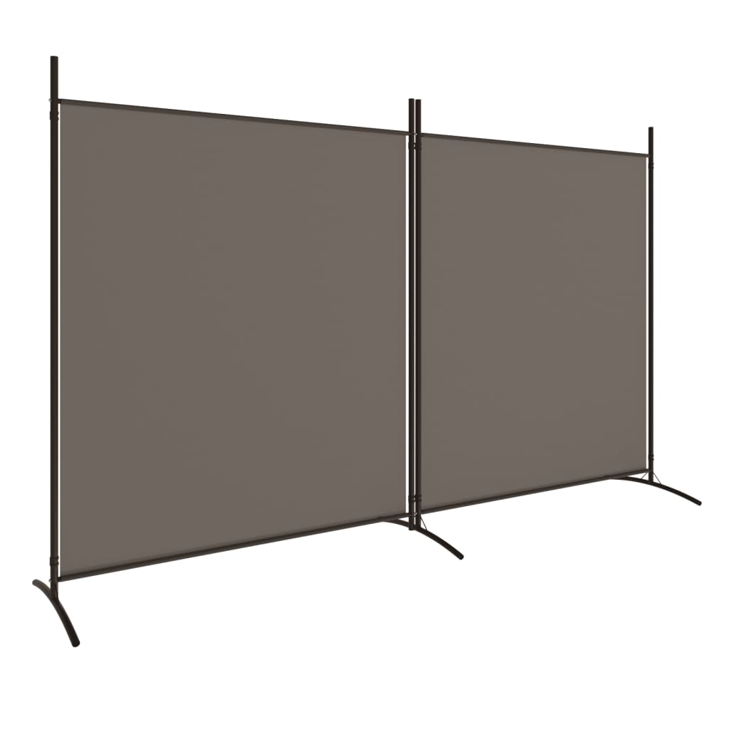 vidaXL Biombo divisor de 2 paneles de tela gris antracita 348x180 cm