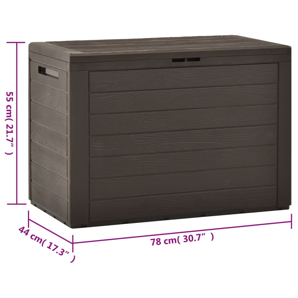 vidaXL Caja de almacenamiento de jardín marrón 78x44x55 cm