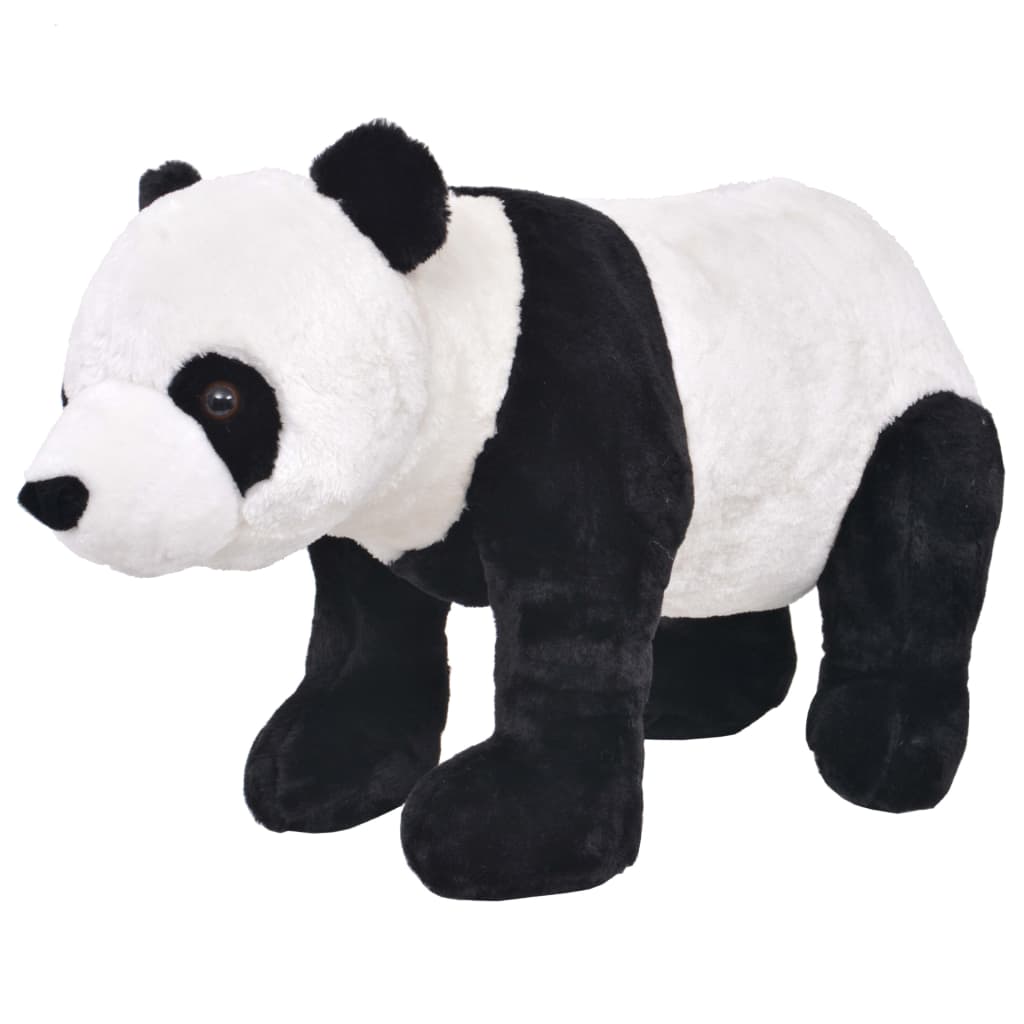 vidaXL Panda de peluche de pie negro y blanco XXL