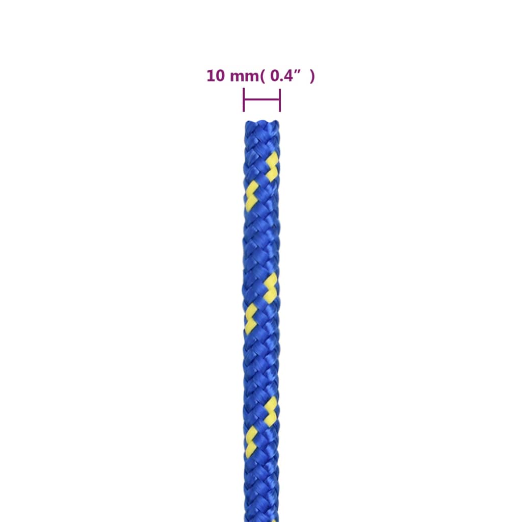 vidaXL Cuerda de barco polipropileno azul 10 mm 100 m