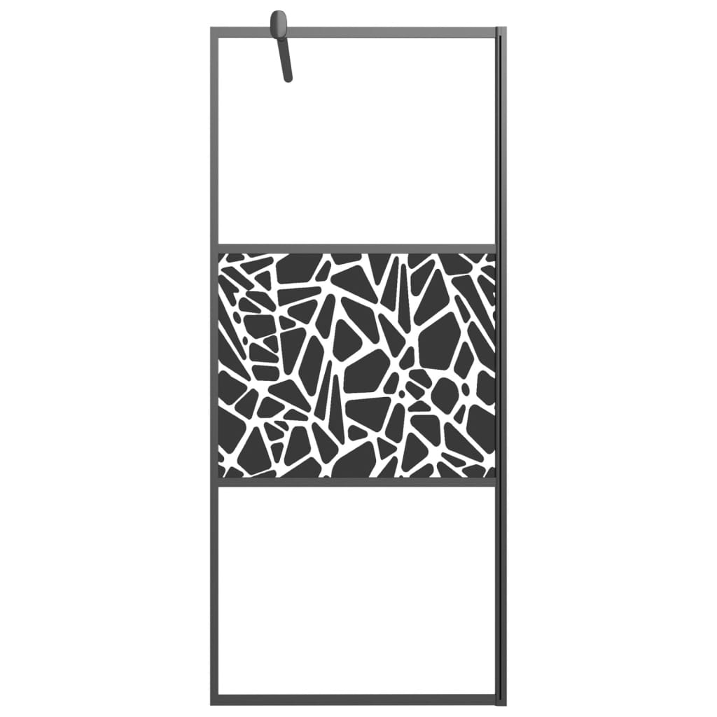 vidaXL Mampara de ducha vidrio vidrio ESG diseño piedra negro 80x195cm