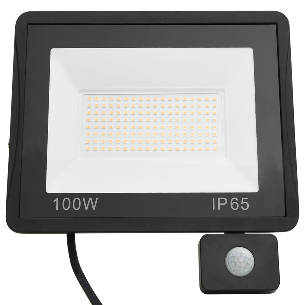 vidaXL Foco LED con sensor 100 W blanco cálido