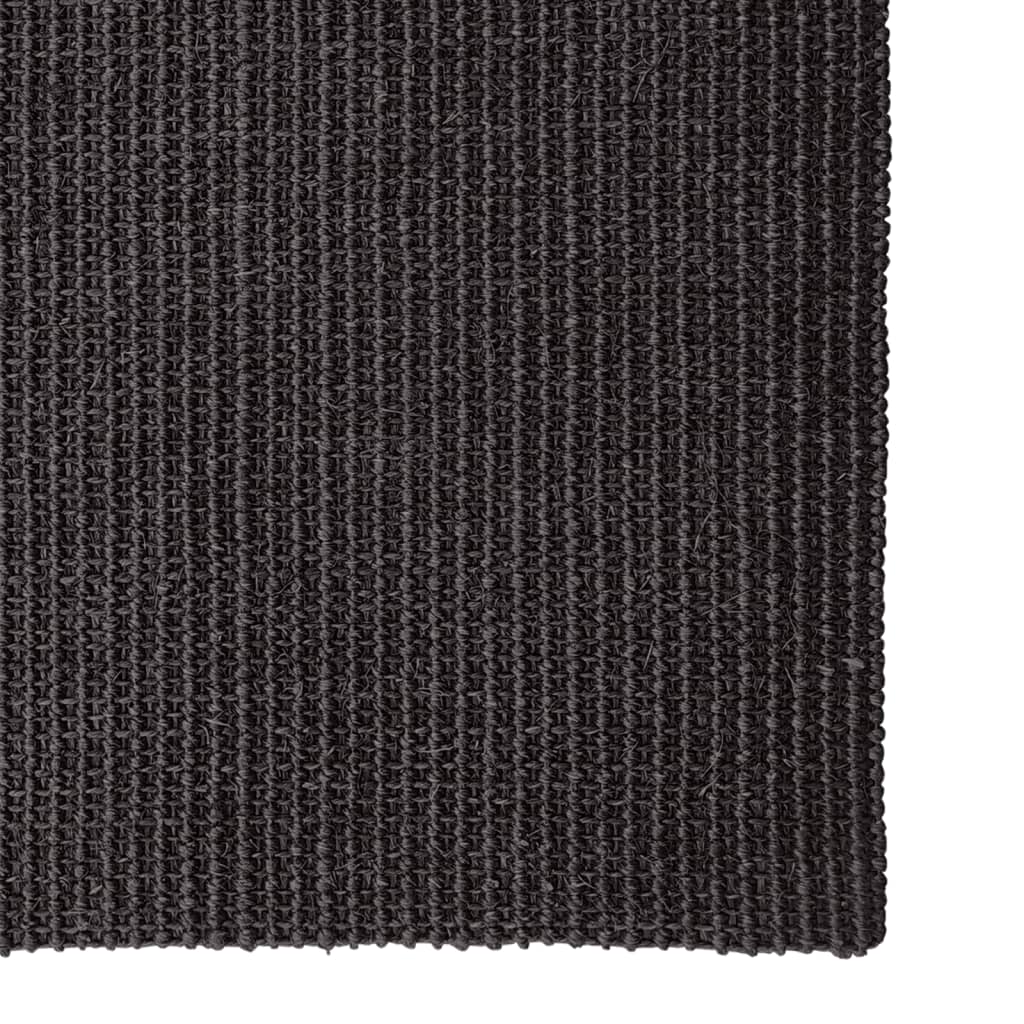 vidaXL Alfombra de sisal natural negro 100x350 cm