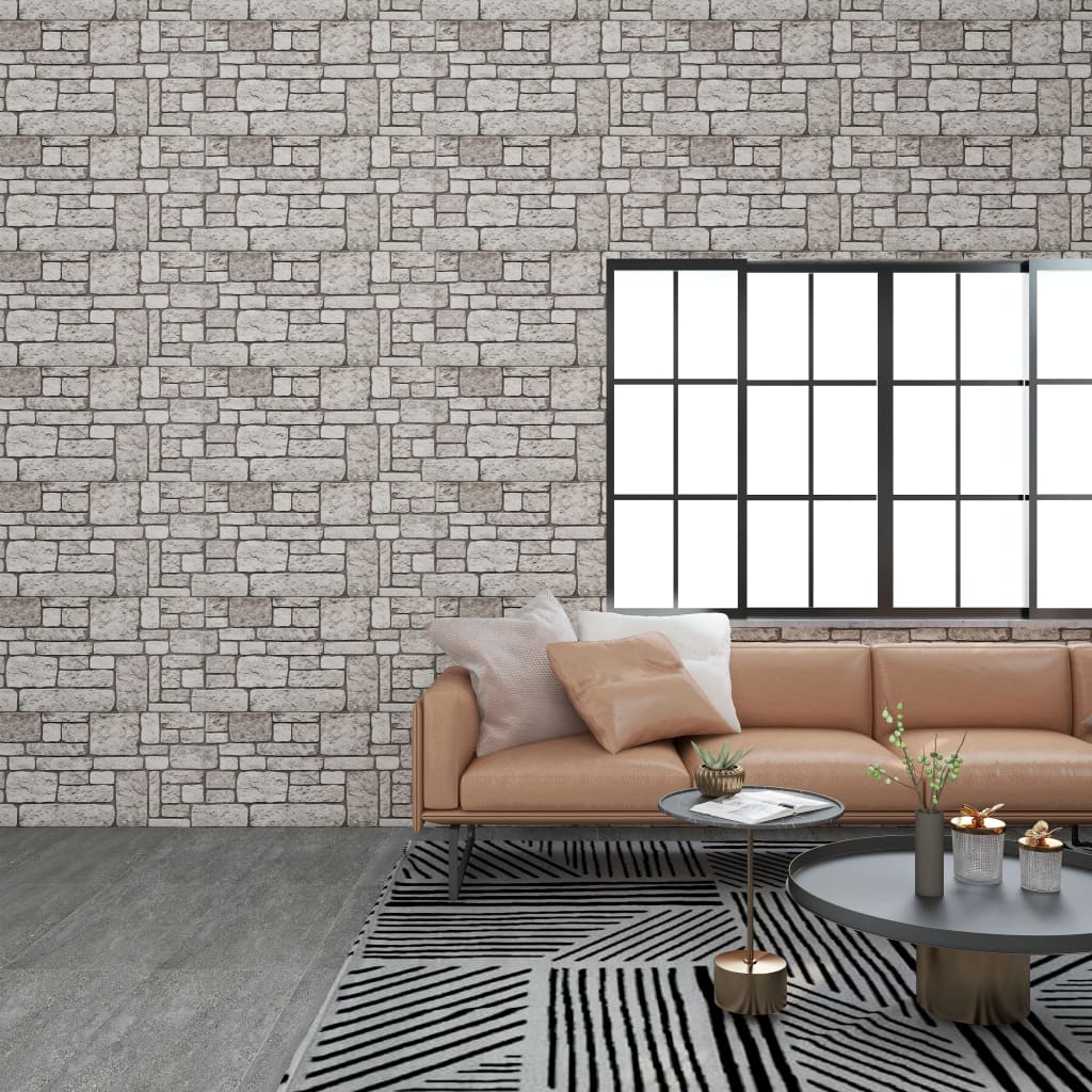 vidaXL Paneles de pared 3D 10 uds EPS con diseño de ladrillo gris