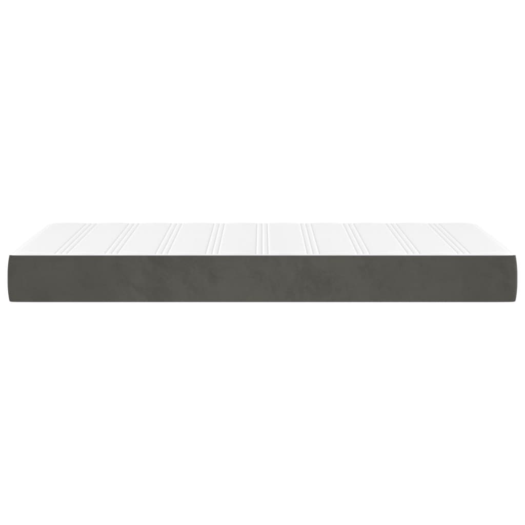 vidaXL Colchón de muelles ensacados terciopelo gris oscuro 90x200x20cm