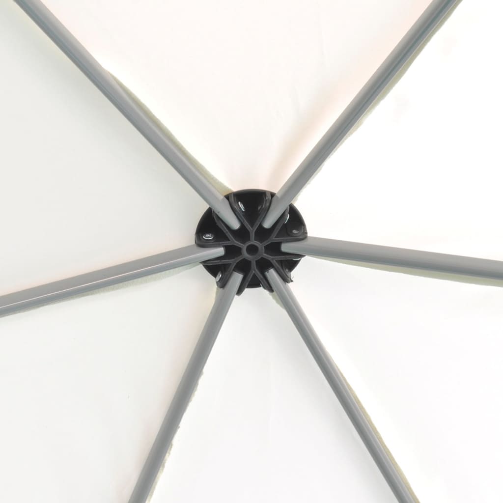 vidaXL Carpa desplegable hexagonal 6 paredes blanco crema 3,6x3,1m