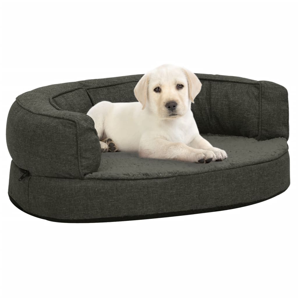 vidaXL Colchón para cama de perro ergonómico gris oscuro 60x42cm