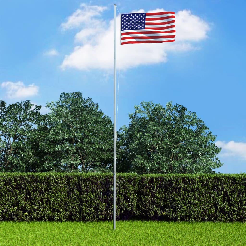 vidaXL Bandera de Estados Unidos y mástil de aluminio 4 m