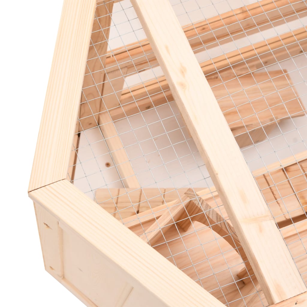 vidaXL Jaula para hámster madera maciza abeto 80x40x43 cm