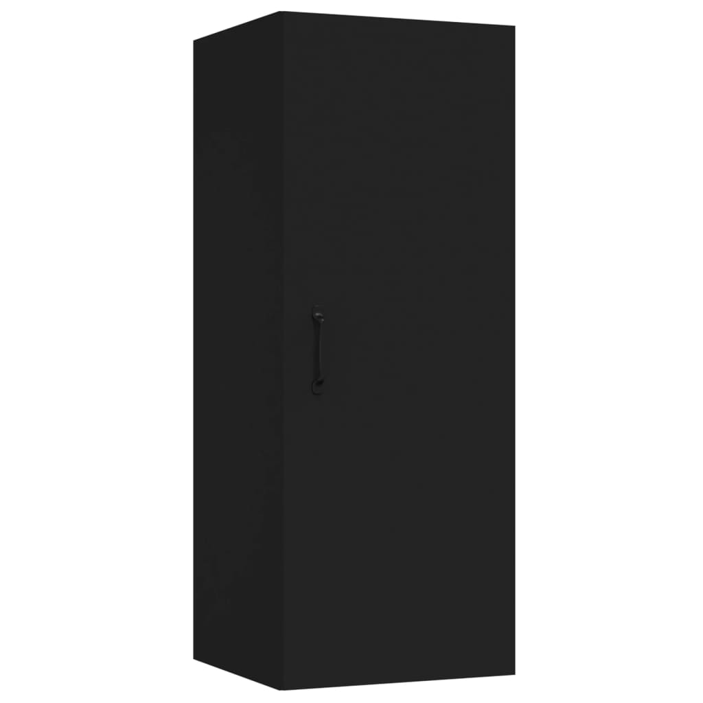 vidaXL Armario de pared madera de ingeniería negro 34,5x34x90 cm