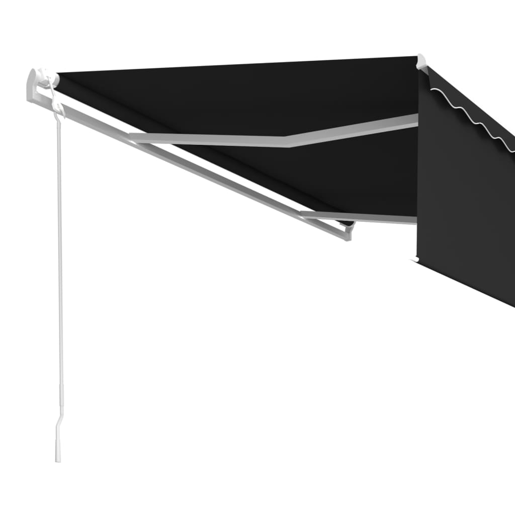 vidaXL Toldo retráctil manual con persiana gris antracita 5x3 m