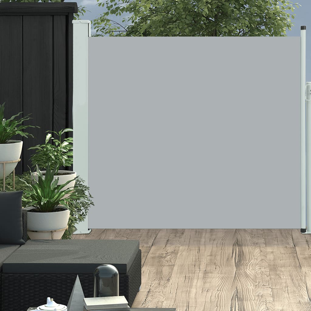 vidaXL Toldo lateral retráctil de jardín gris 170x300 cm