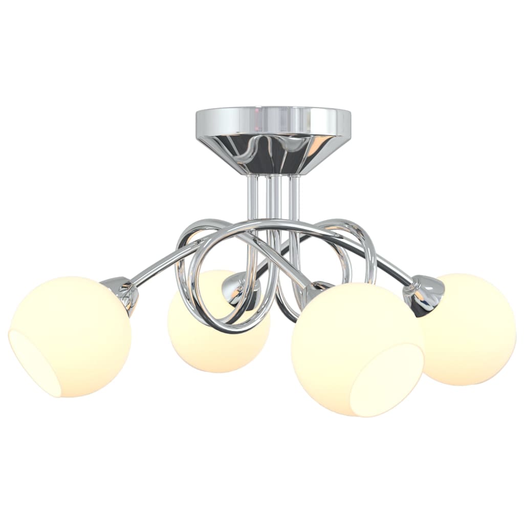 vidaXL Lámpara de techo pantallas redondas cerámica 4 bombillas LED G9