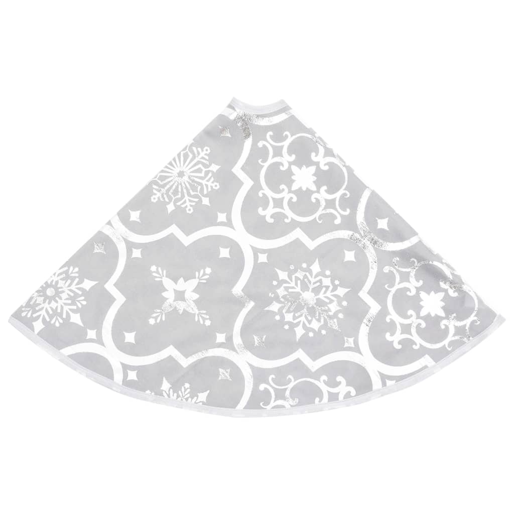 vidaXL Falda del árbol de Navidad de lujo y calcetín tela blanco 122cm